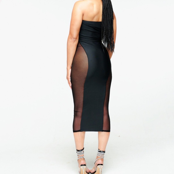 Mercii Black Mesh Illusion Dress - Picture 2 of 2